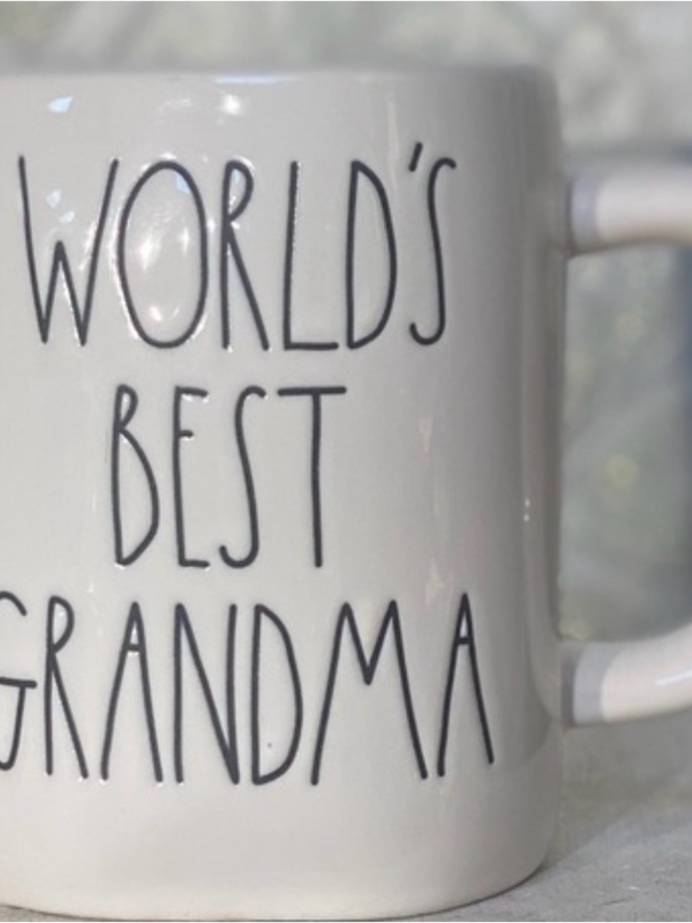Rae Dunn White Mug with Black 'World's Best Grandma'